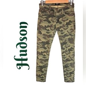 Hudson Crop Krista Womens Sz 27 Camo Super Skinny Stretch Low Rise Jeans